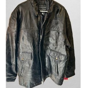 Mens genuine leather jacket